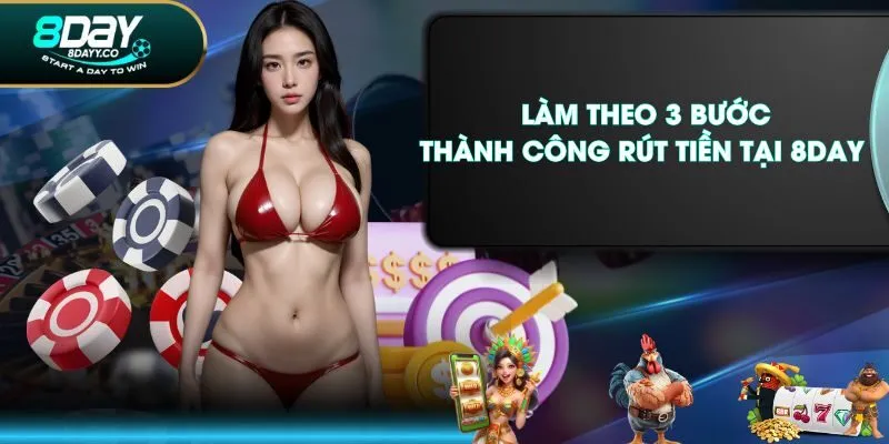 Làm theo 3 bước, thành công rút tiền tại 8DAY